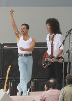 Rami Malek - Filming Live Aid performance for "Bohemian Rhapsody" - 08 September 2017